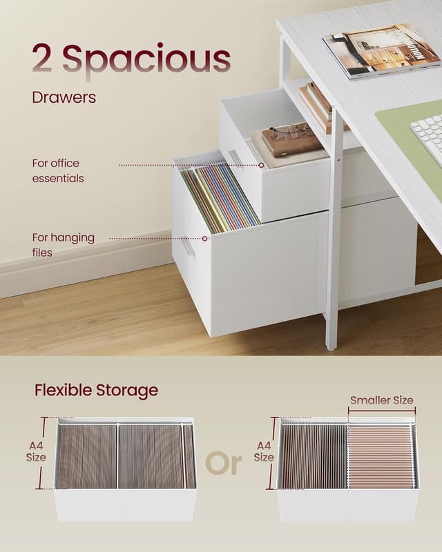 Detalle 2 de VASAGLE LWD104WF01 140x60cm work desk