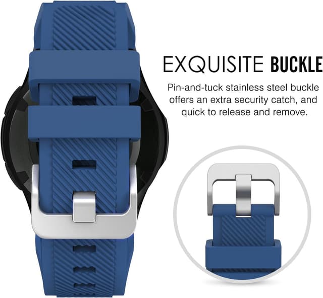 Detalle de MoKo 22mm soft silicone sport strap for Samsung Galaxy Watch 3 45mm / Galaxy Watch 46mm / Gear S3 Frontier & Classic (Dark Blue)