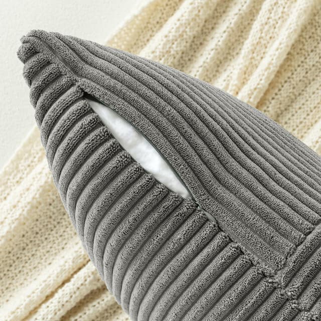 Detalle 2 de MIULEE 2er Set Kissenbezug 60x60cm Dunkelgrau 🛋