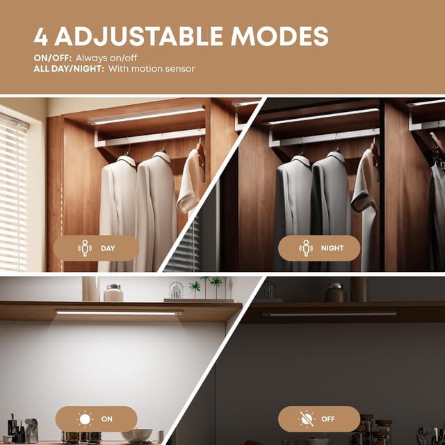 Thumbnail 1 de LROLTEF Under Cabinet Motion Sensor Light 21cm 6500K 🔆