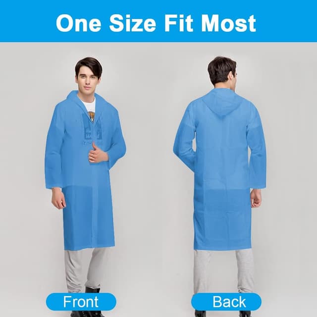 Detalle 2 de Vicloon poncho impermeabile in EVA riutilizzabile (confezione da 2 pezzi) per adulti