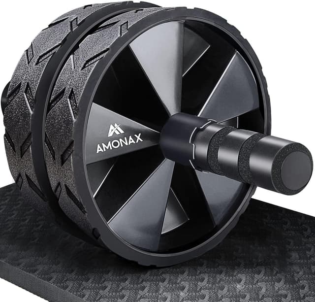 Detalle de Amonax Convertible Ab Wheel Roller with Large Knee Mat – double wheel core rollout trainer for home or gym