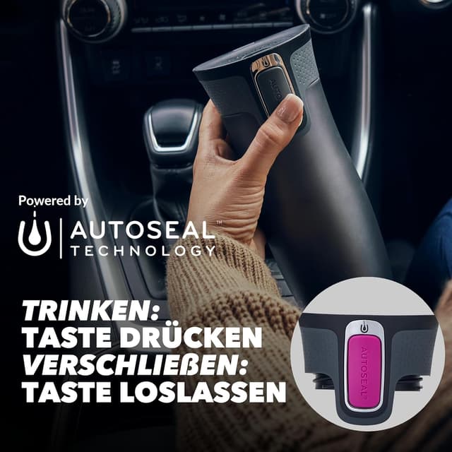 Detalle de Contigo Thermobecher West Loop Autoseal aus Edelstahl (470 ml) – auslaufsicherer Reisebecher