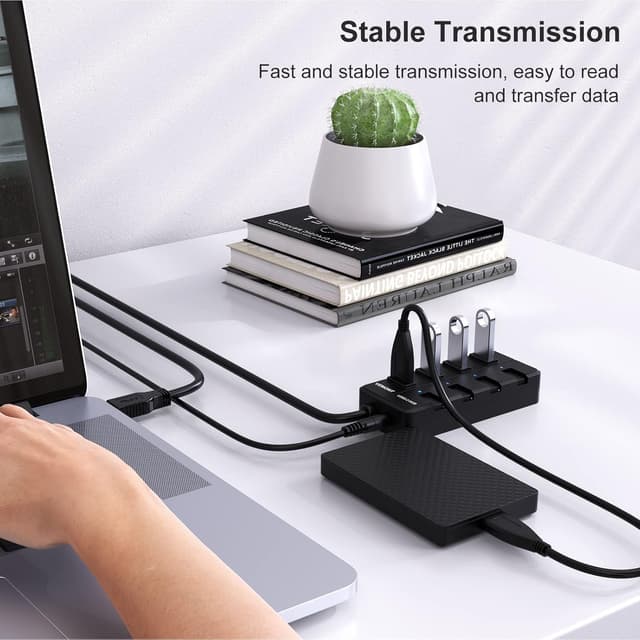 Detalle 1 de VEMONT USB 3.0 Hub 4 Ports mit Netzteil