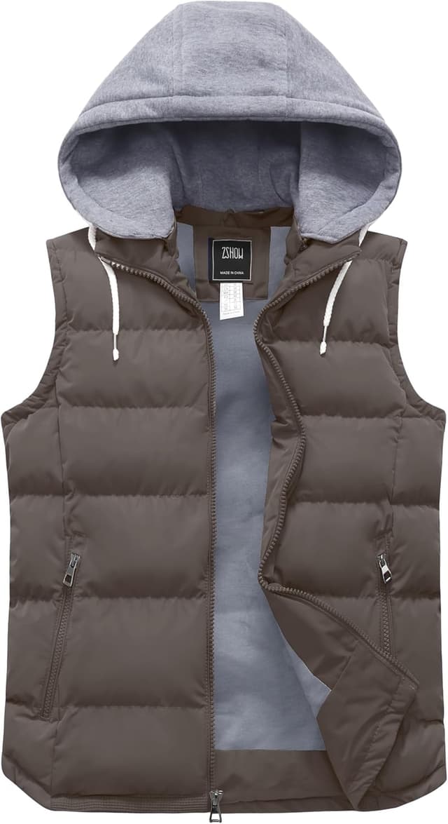 Detalle de ZSHOW Men's Lightweight Hooded Padded Vest