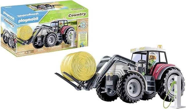Detalle de PLAYMOBIL Country 71305 Tractor Grande 🚜 con Accesorios y Estación de Carga