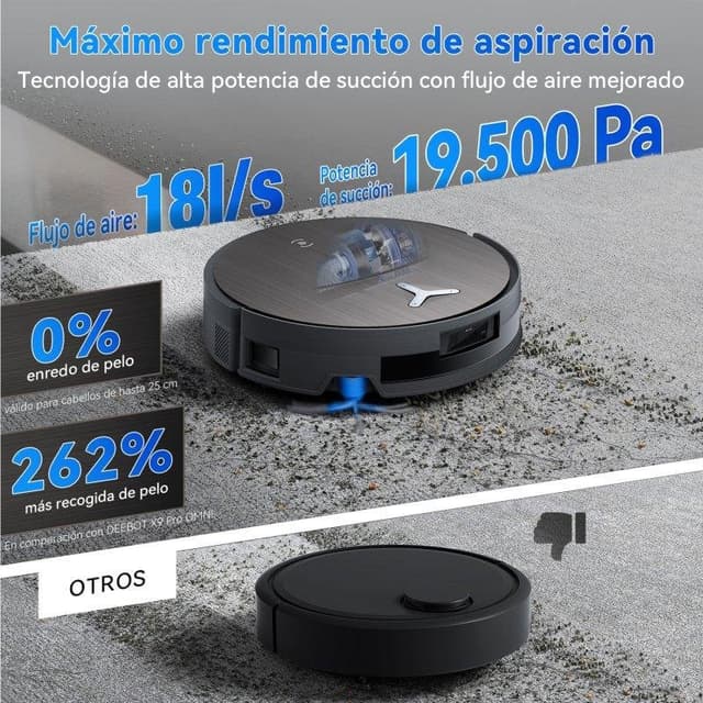 Detalle de Ecovacs Deebot X11 Pro Omni: robot aspirador y fregasuelos con autovaciado y navegación IA