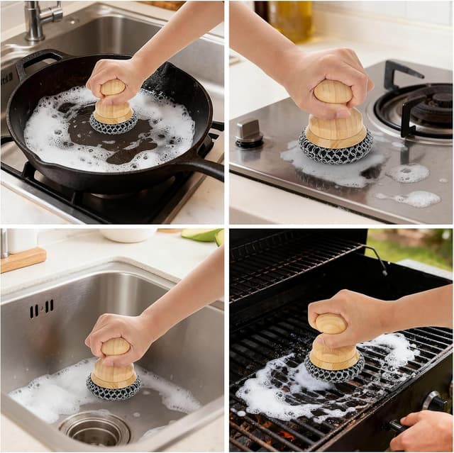 Thumbnail 2 de Cast Iron Pan Scrubber with 2 Scrapers