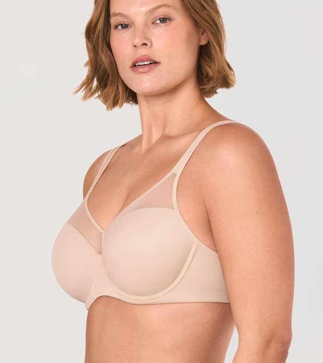 Detalle 2 de DELIMIRA Damen T-Shirt-BH mit Bügel und Vollschalen – gepolstert für große Größen