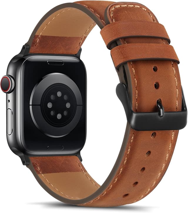Detalle de Anlinser Leather Strap for Apple Watch 49mm
