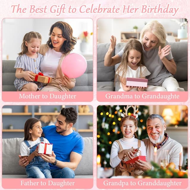 Thumbnail 6 de Aucuu braccialetti per bambini con cuore in acciaio inox e pietra naturale, regalo per compleanno e Natale