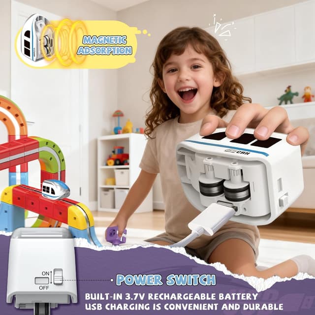 Detalle 1 de YESHIN Eisenbahn Elektrisch Cube Track Set