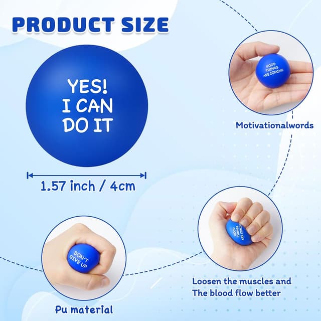 Detalle 2 de SHQDD 100PCS motivational stress balls, 4 cm