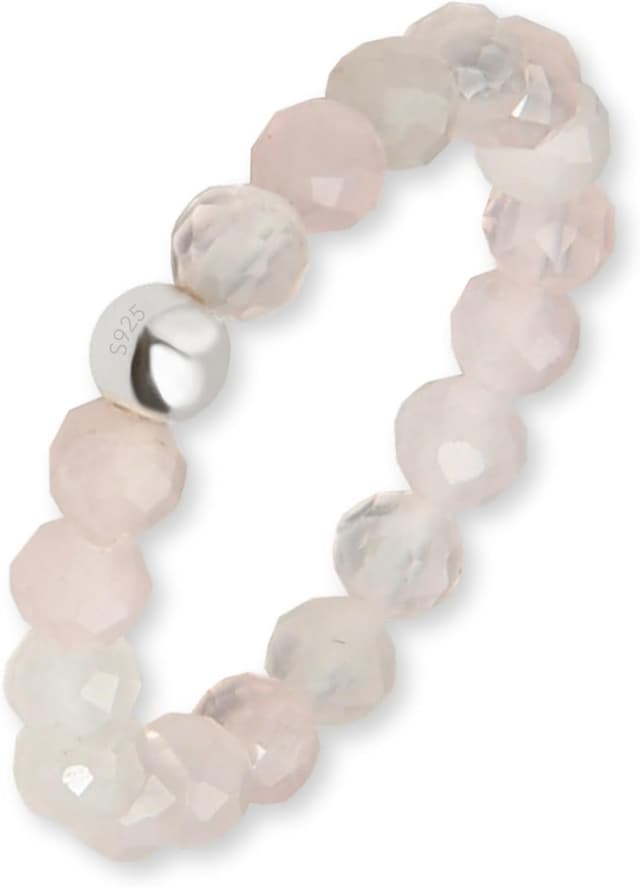 Detalle de GD GOOD.designs EST. 2015 Bague anti-stress en perles de pierre naturelle (bague élastique ajustable 52 à 60)