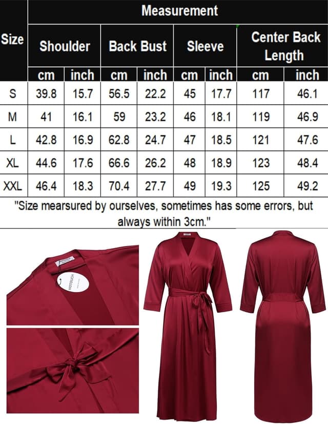 Thumbnail 5 de Ekouaer robe satin femme Kimono élégante