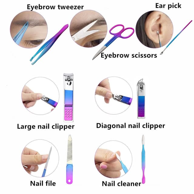 Detalle 2 de walentin profwr Maniküre-Set Nagelknipser-Kit für Familie – 7-teilig, Reiseetui