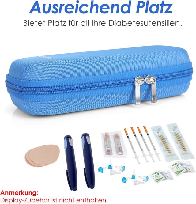 Detalle de YOUSHARES Insulin-Kühltasche mit 2 Kühlakkus (TSA) für Insulin Pen, EpiPen & Zubehör – blau