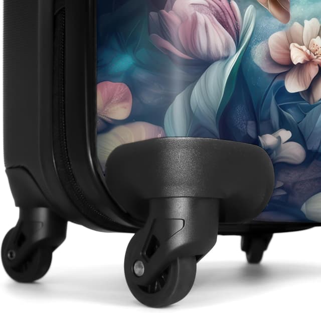 Detalle 2 de NoBoringSuitcases.com® Handgepäck Kinderkoffer 55x35x20 cm mit 4 Rollen – Hartschale