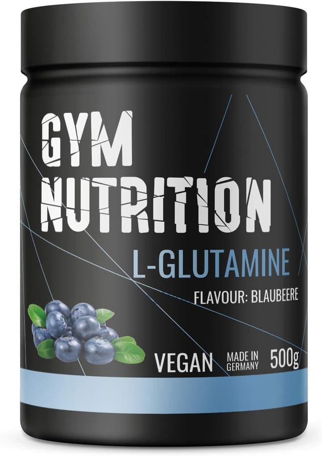 Detalle de L-Glutamin Pulver (500 g) hochdosiert – vegan, laborgeprüft, Blaubeere Geschmack
