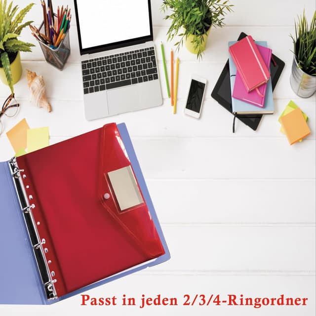 Detalle de ZACHMEST A4 Dokumentenmappe (32 Stück, 8 Farben) mit Druckknopf, wasserabweisenden Organisationsmappen