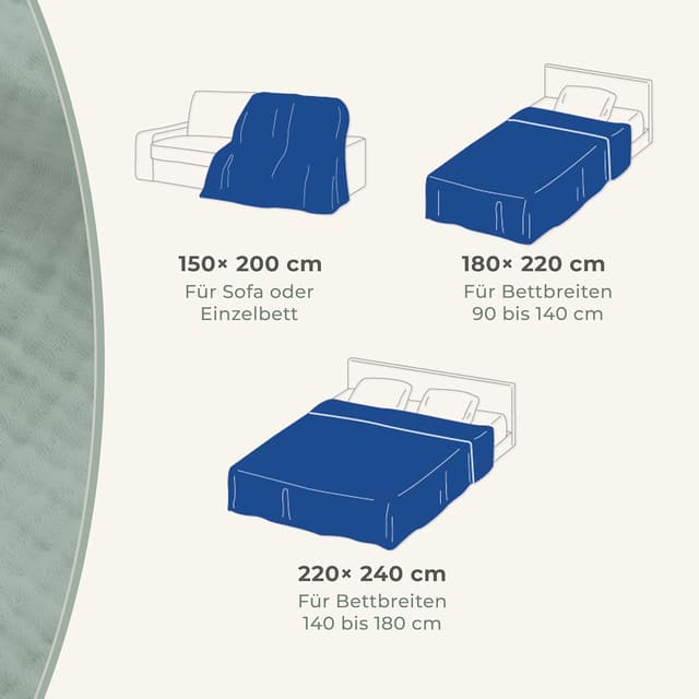 Thumbnail 2 de LAYNENBURG Premium Musselin Tagesdecke 150x200 cm