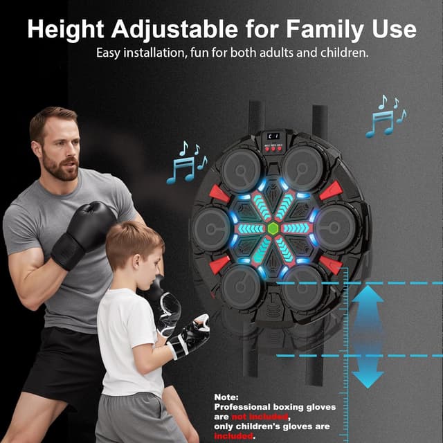 Thumbnail 6 de SZJJX Music Punching Machine for Kids & Adults – Bluetooth wall-mounted boxing trainer with gloves, rhythm lights and 2 player mode