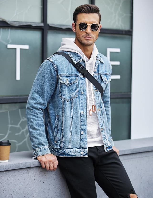 Detalle de COOFANDY pull à capuche homme à carreaux hipster style gym (manches longues, cordons de serrage)