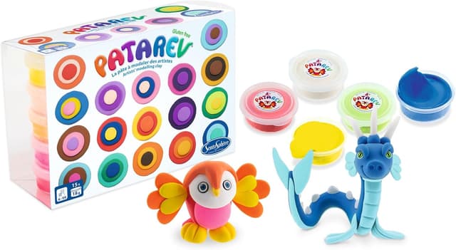 Detalle de SentoSphère Patarev – Coffret de 15 pots de pâte à modeler autodurcissante (18 g) – Modèlage enfant dès 6 ans