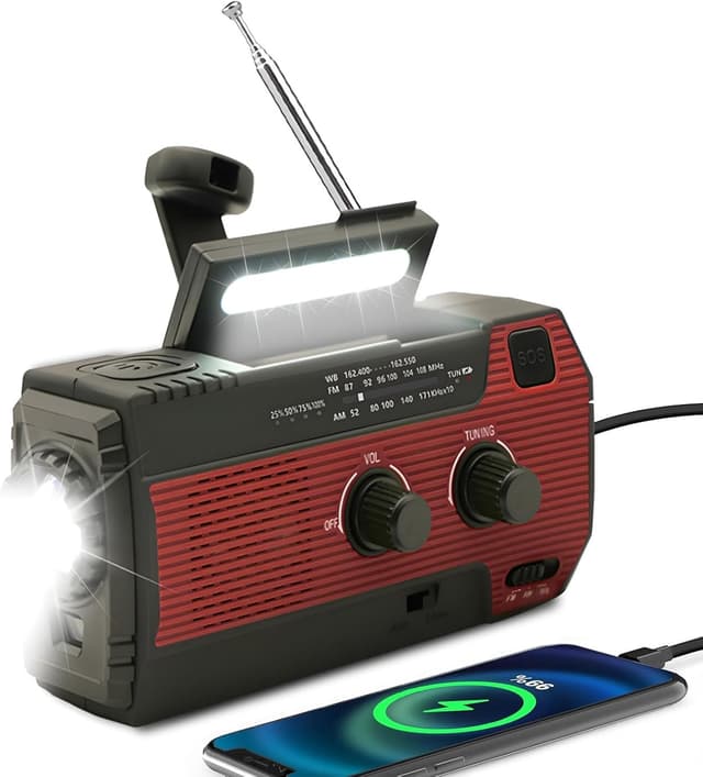 Imagen de SOLARBABY Wind Up Solar Emergency Radio 4000 mAh 🔊 en OfertitasTOP