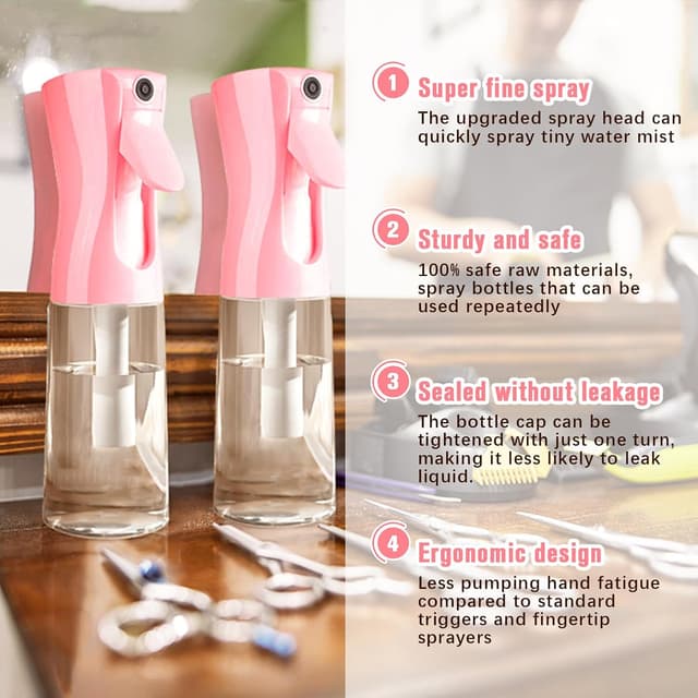 Detalle de Bottiglia Spray a Nebbia Fine 200 ml in PET (senza BPA) per capelli, pelle, piante e animali