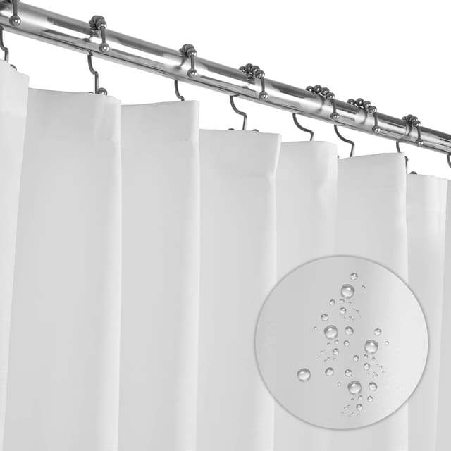 Detalle 2 de LiBa Waterproof PEVA Shower Curtain 72x72 White