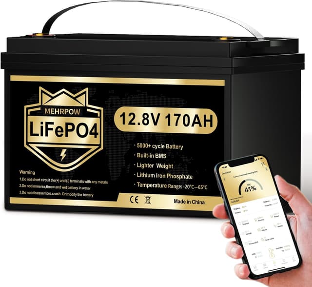 Detalle de LiFePO4 12V 170Ah Autobatterie Lithium-Akku für Camping