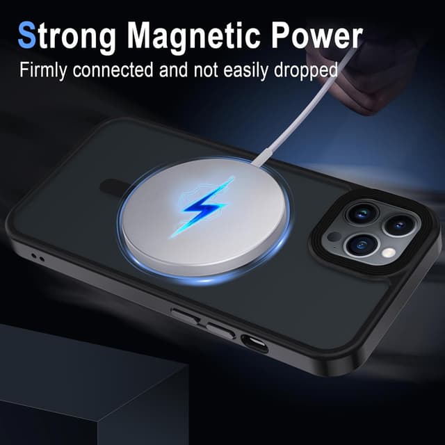 Detalle de XTCASE Coque iPhone 11 Pro magnétique compatible MagSafe (noir) – face mate translucide et protection anti-chocs