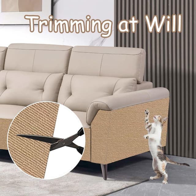 Detalle de Xynovate tappetino tiragraffi adesivo per gatti, autoadesivo e tagliabile (cachi)