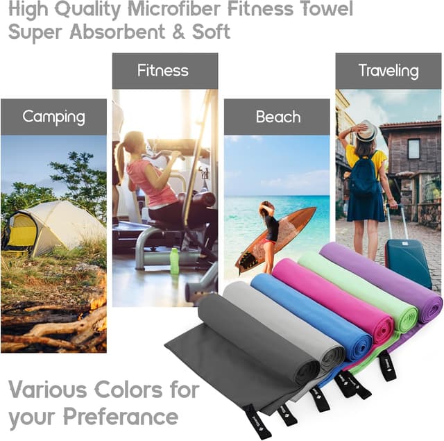 Thumbnail 6 de Microfibre towel 2 pack 160x80cm travel towel
