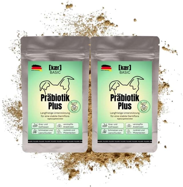 Detalle de kaer basic Präbiotik Plus Pulver für Hunde (2×200 g) – Probiotika-Unterstützung für die Darmflora
