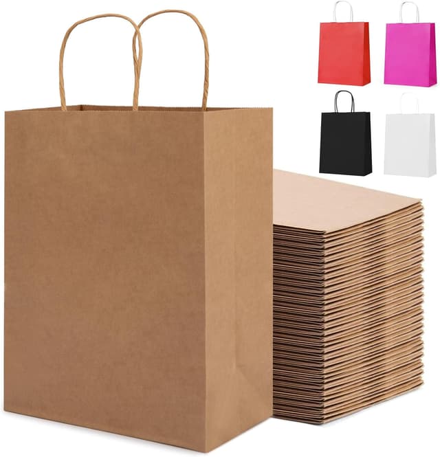 Detalle de HAUSPROFI kraft paper bags 130gsm 27x21x11cm