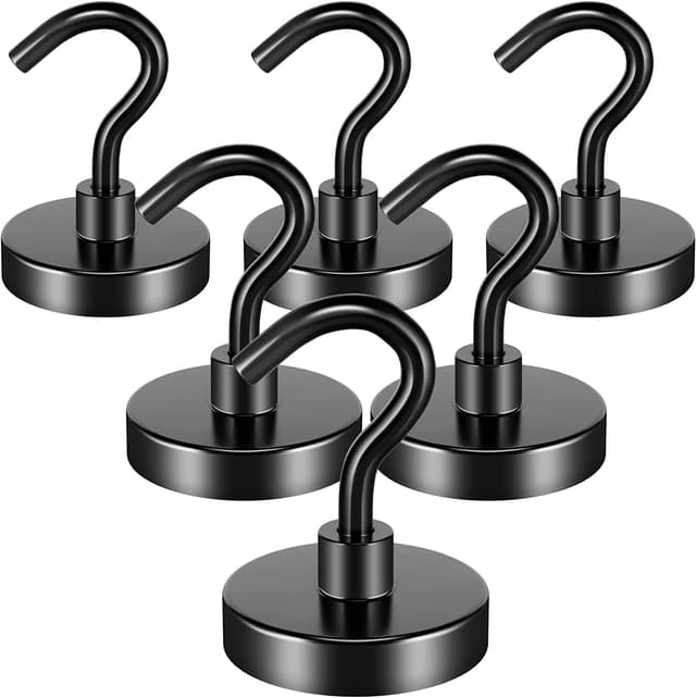 Detalle de FINDMAG Magnethaken Extra Stark 30 kg (6 Stück) – magnetische Haken mit Neodym für Werkstatt, Spind & Camping