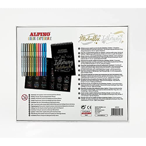 Detalle de Alpino Metallic Lettering doble punta 12 unidades 🎨