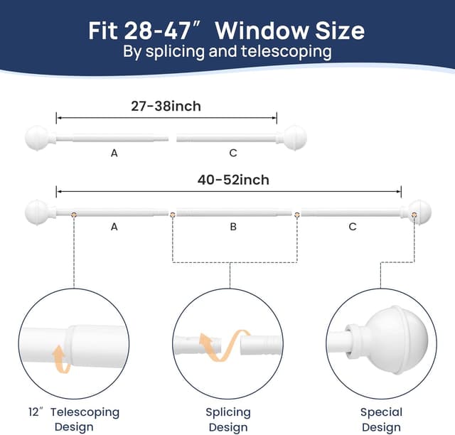 Thumbnail 2 de ENJOYBASICS No Drill Curtain Rods