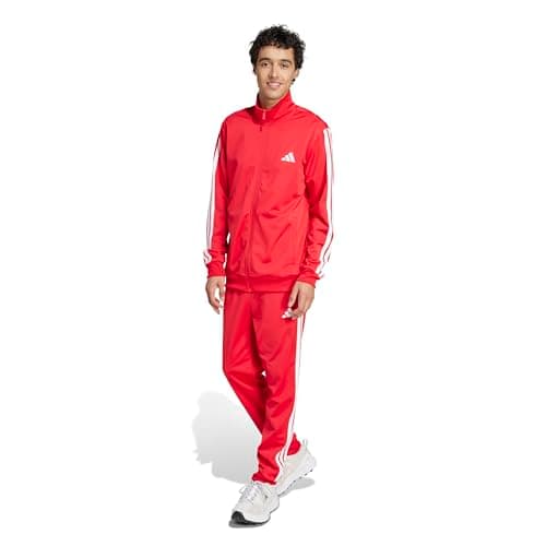 Detalle de adidas Hombre Sportswear Basic 3 Stripes Tricot Tracksuit (pure ruby/white) talla M