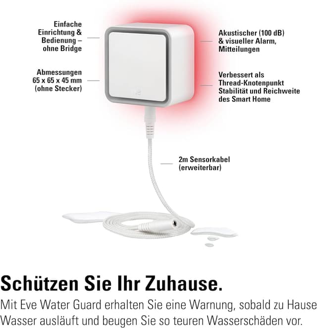 Detalle de Eve Water Guard Wassermelder mit 2 m Kabel