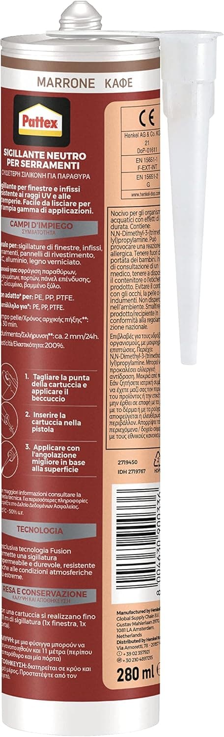 Thumbnail 1 de Pattex Silicone Sigillante Finestre Infissi 280 ml