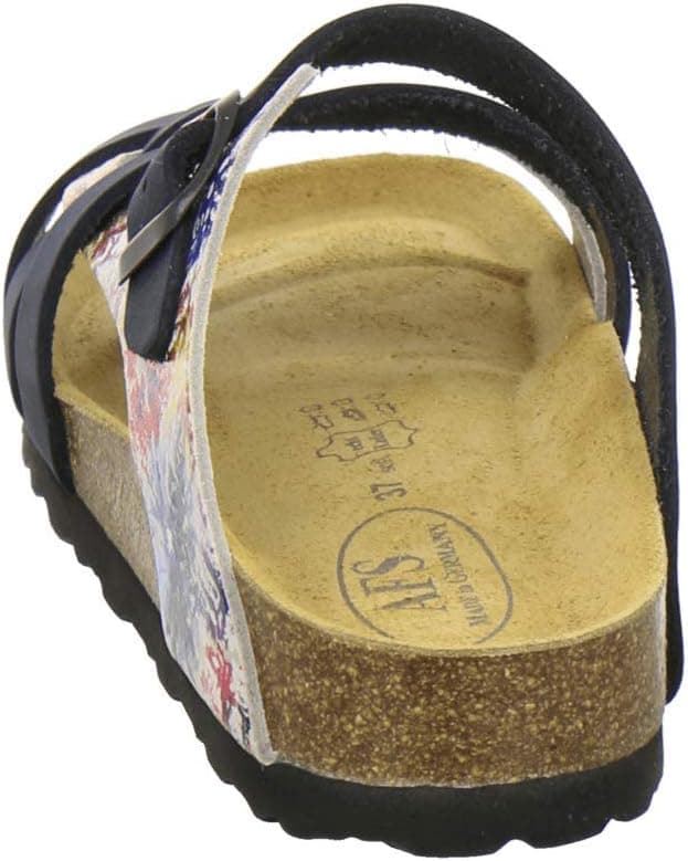 Detalle de AFS-Schuhe Damen-Pantoletten aus echtem Leder mit verstellbarer Schnalle – gepolstertes Fußbett für Alltag & Haus