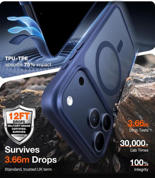Detalle de TORRAS iPhone 17 Pro MagSafe case, 12ft shockproof