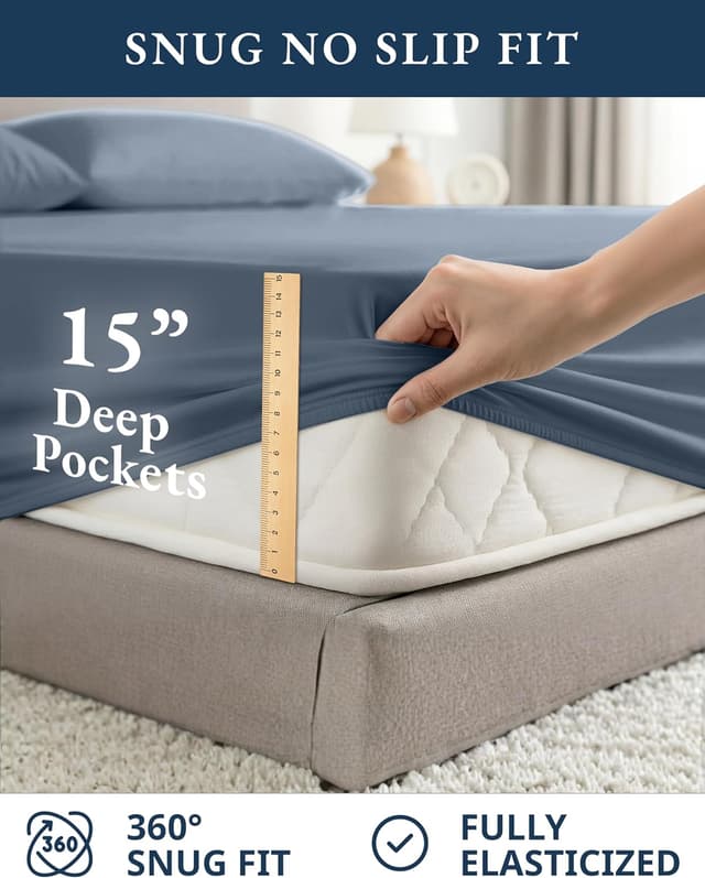 Thumbnail 6 de LANE LINEN 39x75 Twin Sheets 100% Organic