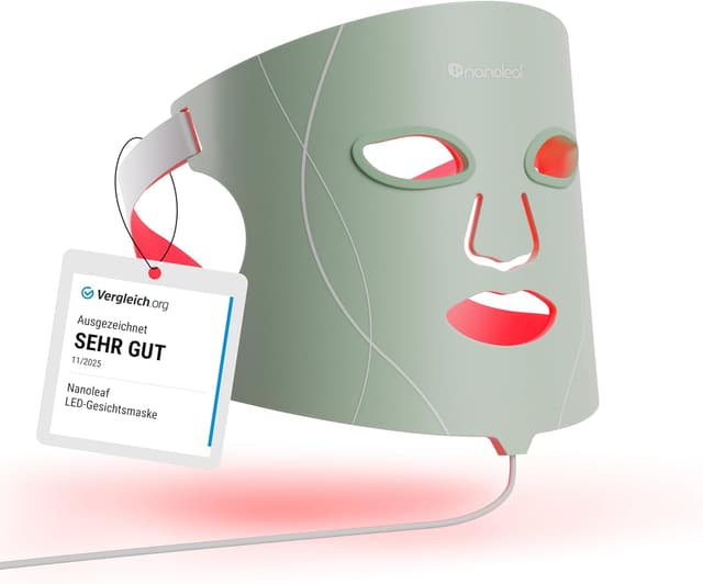 Detalle de Nanoleaf LED-Lichttherapie-Gesichtsmaske mit 7 Modi, tragbare Rotlichtmaske & NIR-LEDs