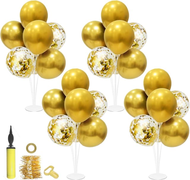 Detalle de ZJDHPTY Gold Party Decorations 4-Set balloon stand ๐