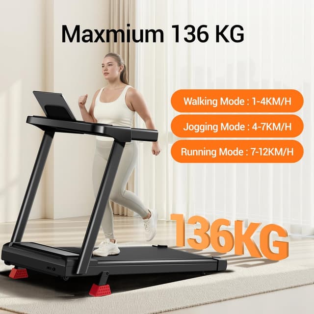 Thumbnail 6 de CURSOR Laufband 15% Steigung, 12 km/h, 136 kg Belastung