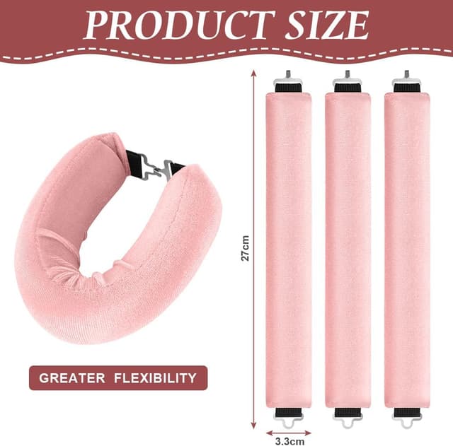 Detalle 2 de LOPHE Senza Calore Bigodini: set di 3 bigodini per ricci su capelli lunghi e medi (rosa)